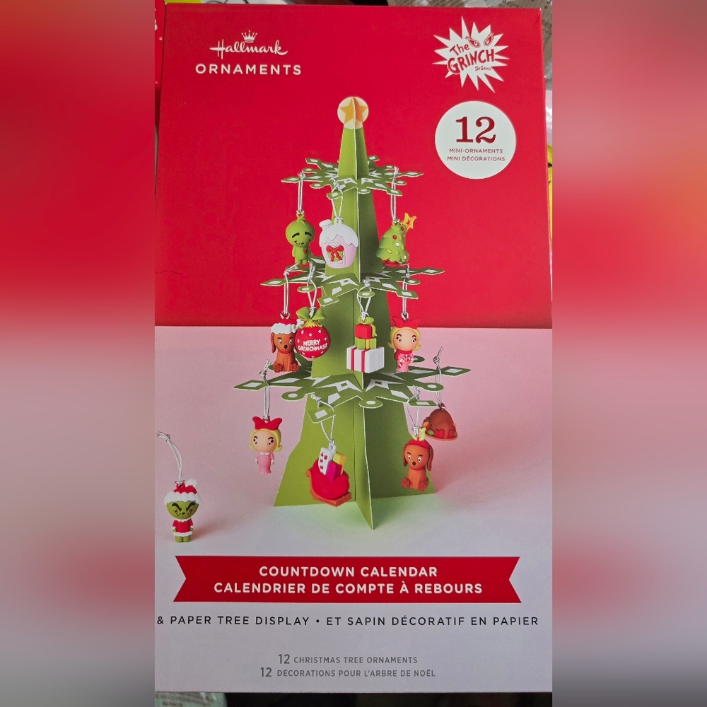 Hallmark The Grinch Countdown Calendar 12 Mini Ornaments Nwt - Picture 4 of 5